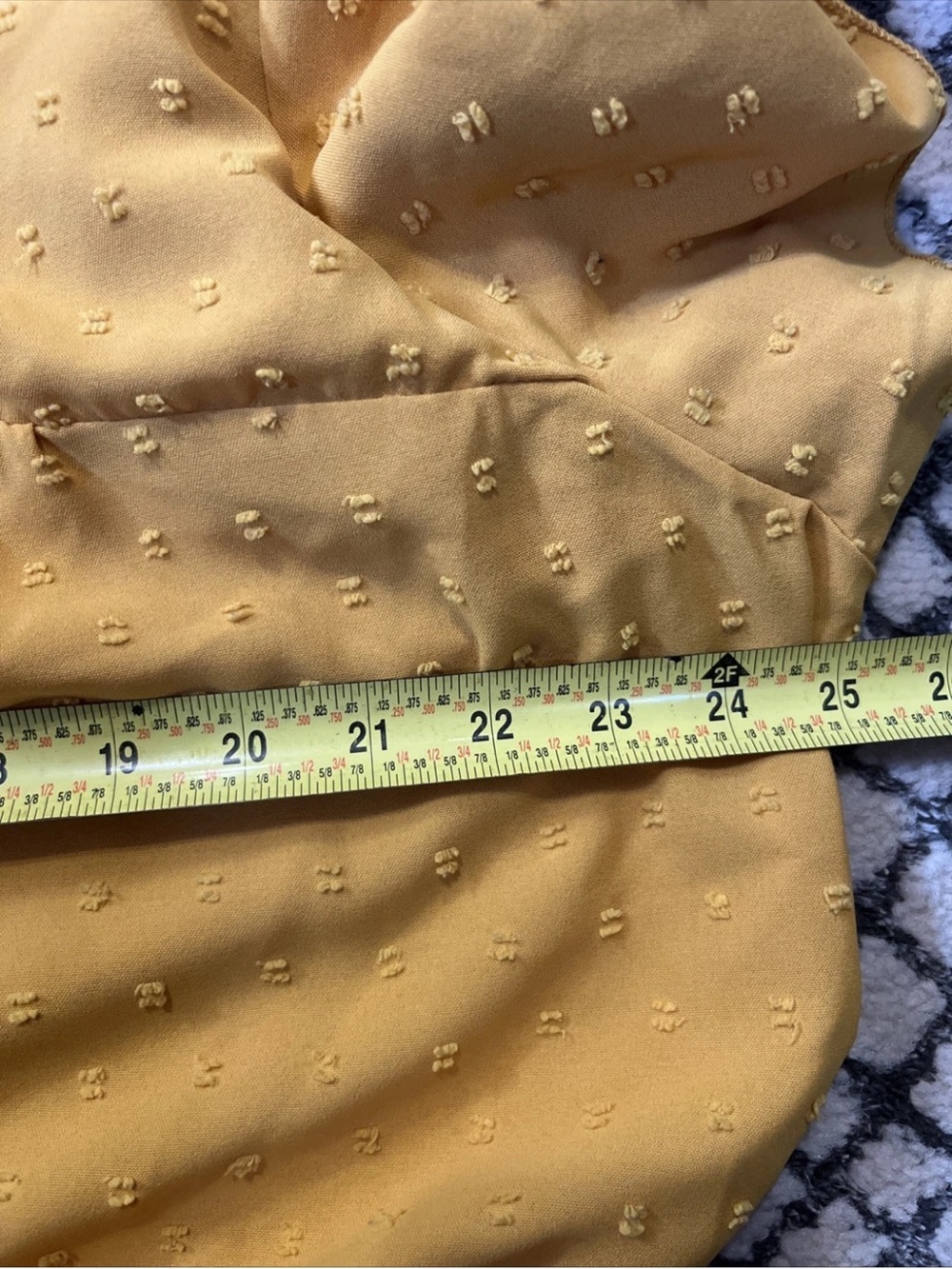 SHEIN CURVE Mustard Yellow Ruffle Yoke Top - Picture 11 of 12